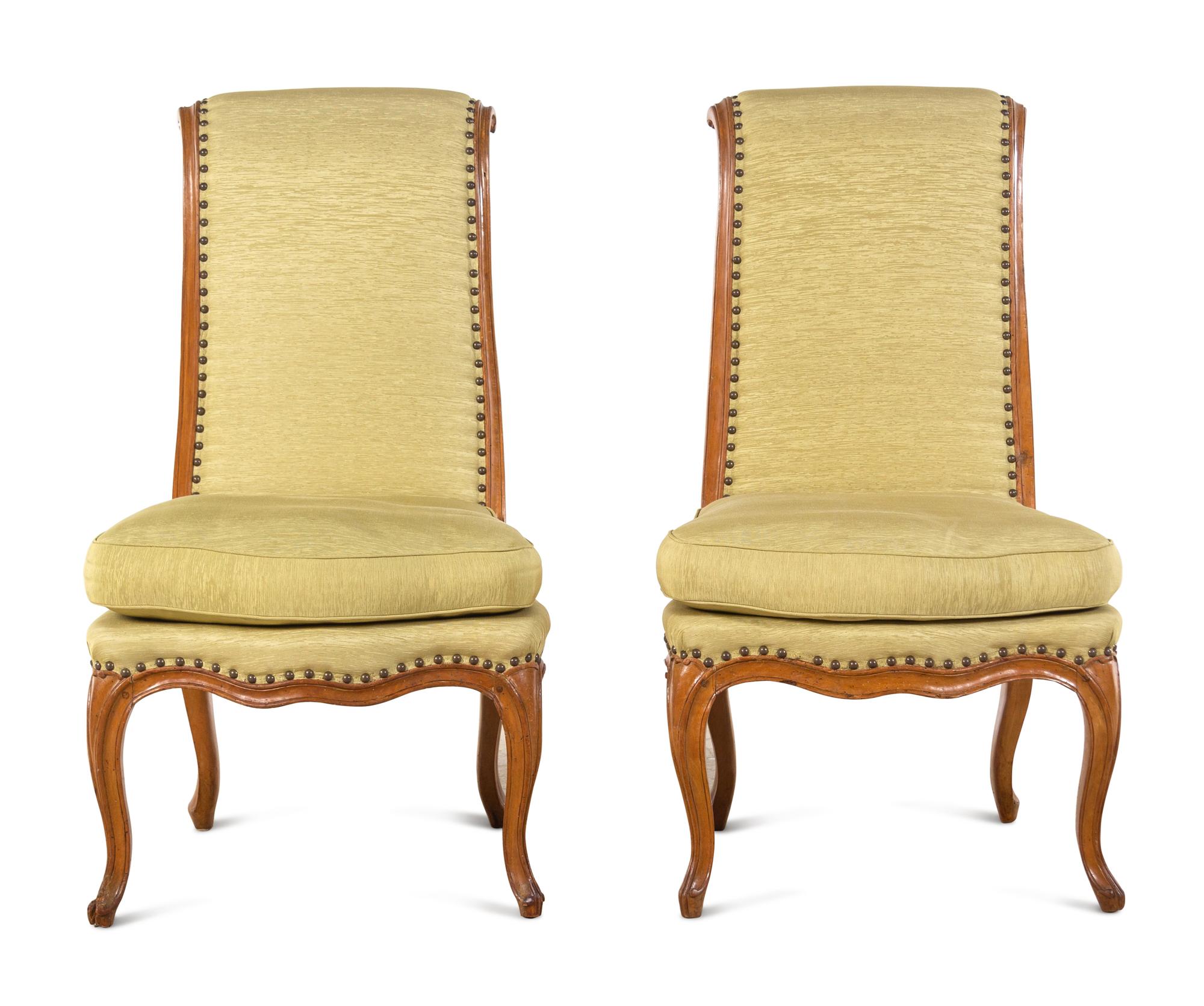 A Pair of Louis XV Carved Beechwood Side Chairs en Ottomane by Nicolas Heurtaut (French, 1720-1771)