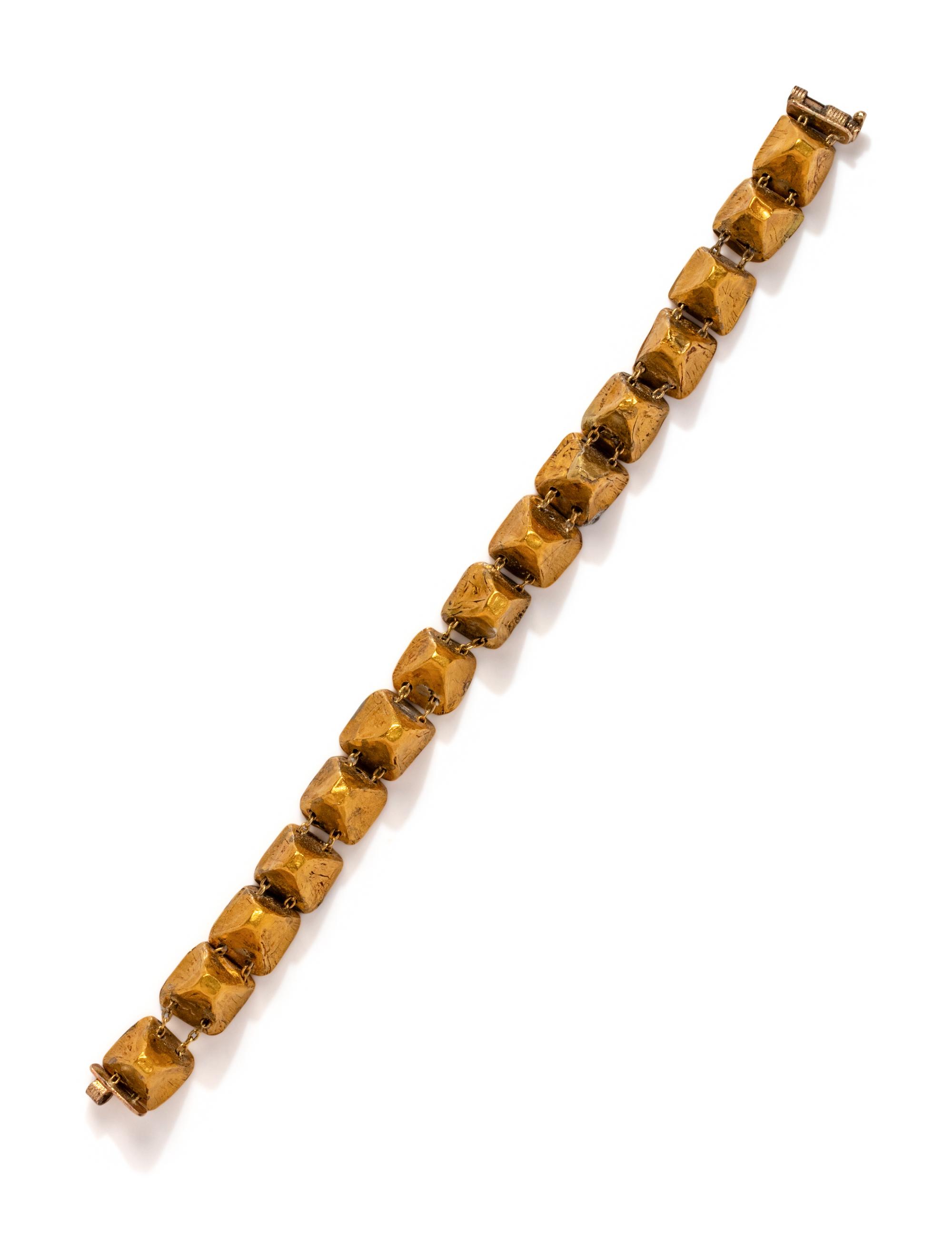 A Near Eastern Gold Bracelet — with modern gold additions