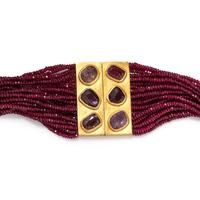 ANGELA PINTALDI, MULTISTRAND RUBY AND MULTICOLOR SAPPHIRE BEAD NECKLACE