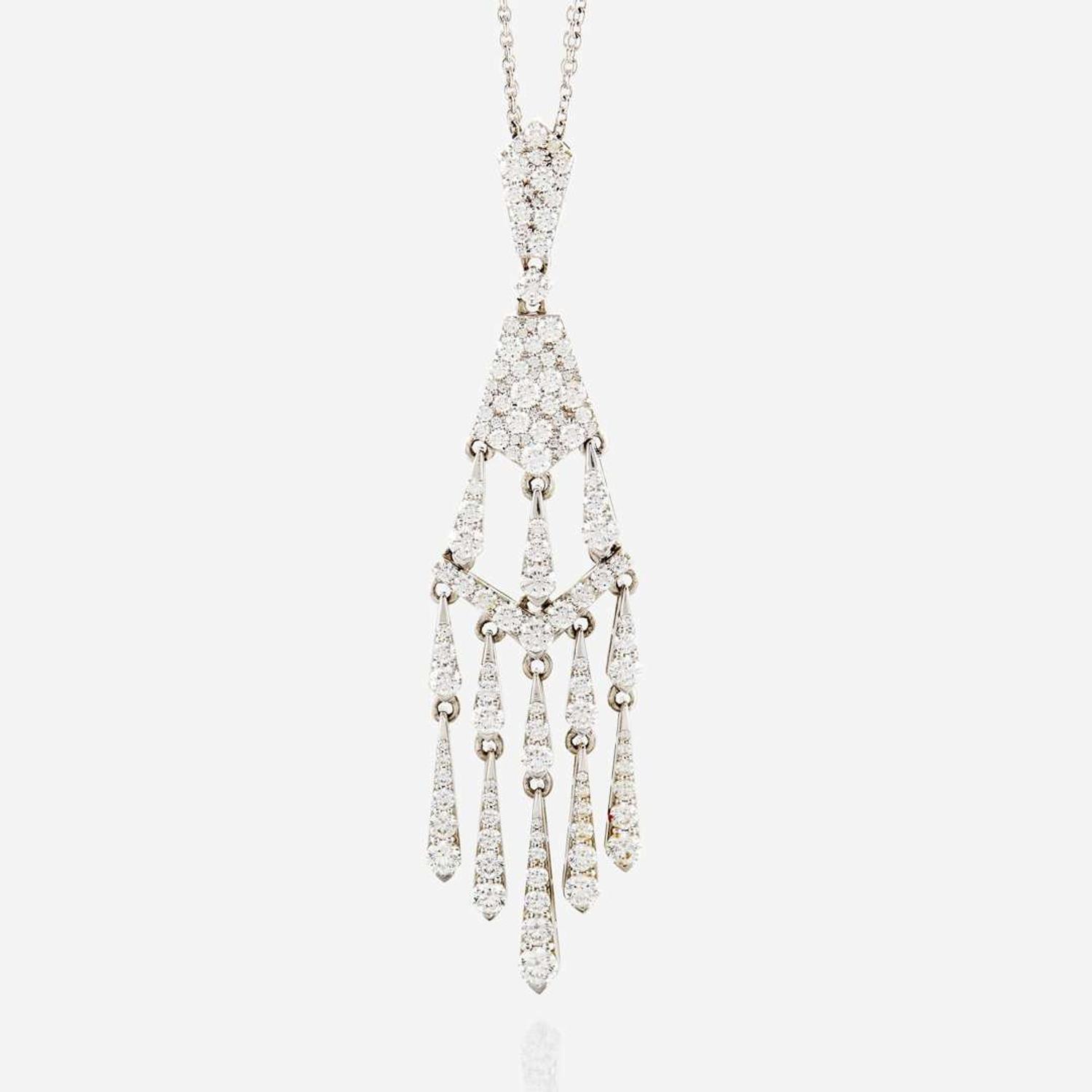 A diamond and white gold necklace, Hearts on Fire Triplicity