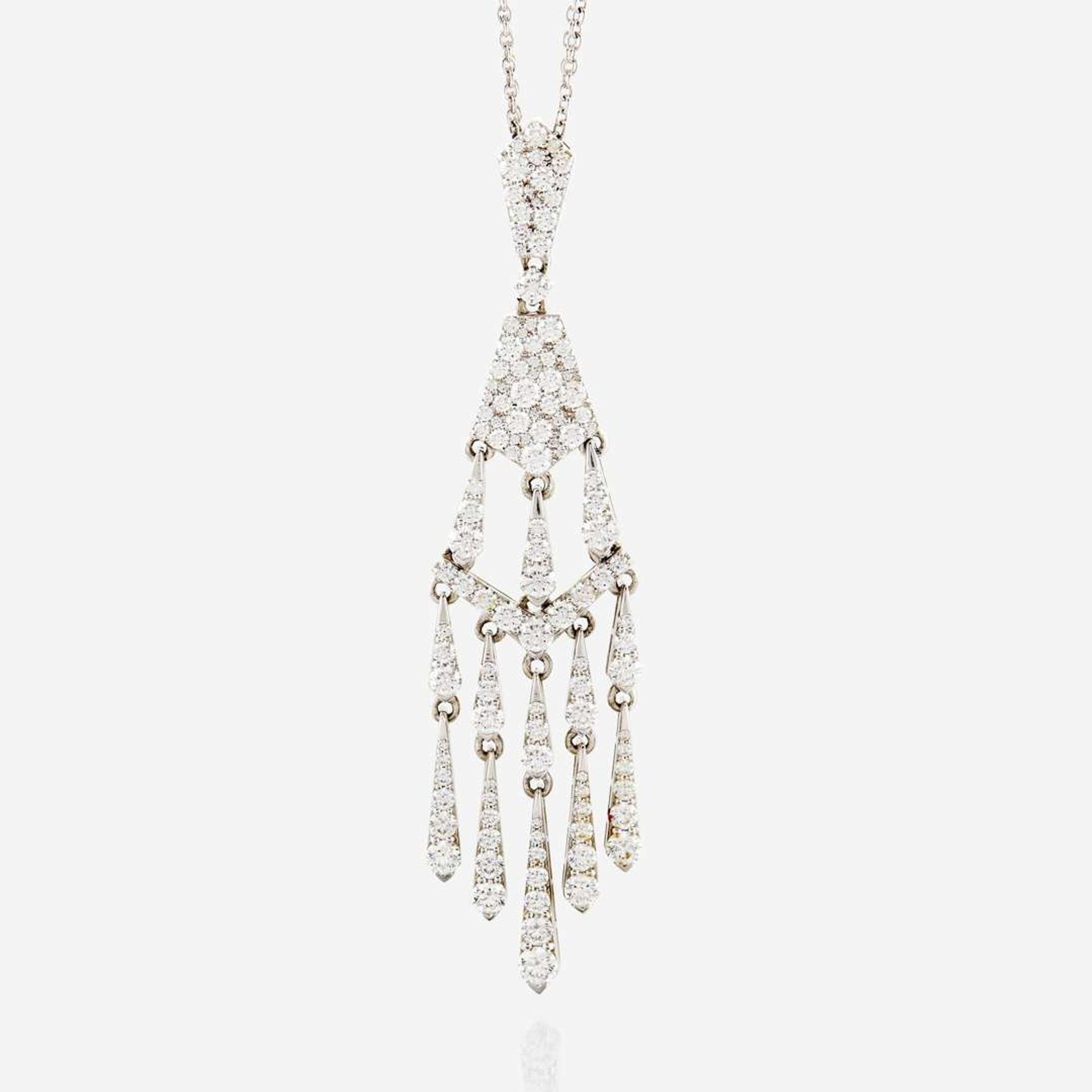 A diamond and white gold necklace, Hearts on Fire Triplicity