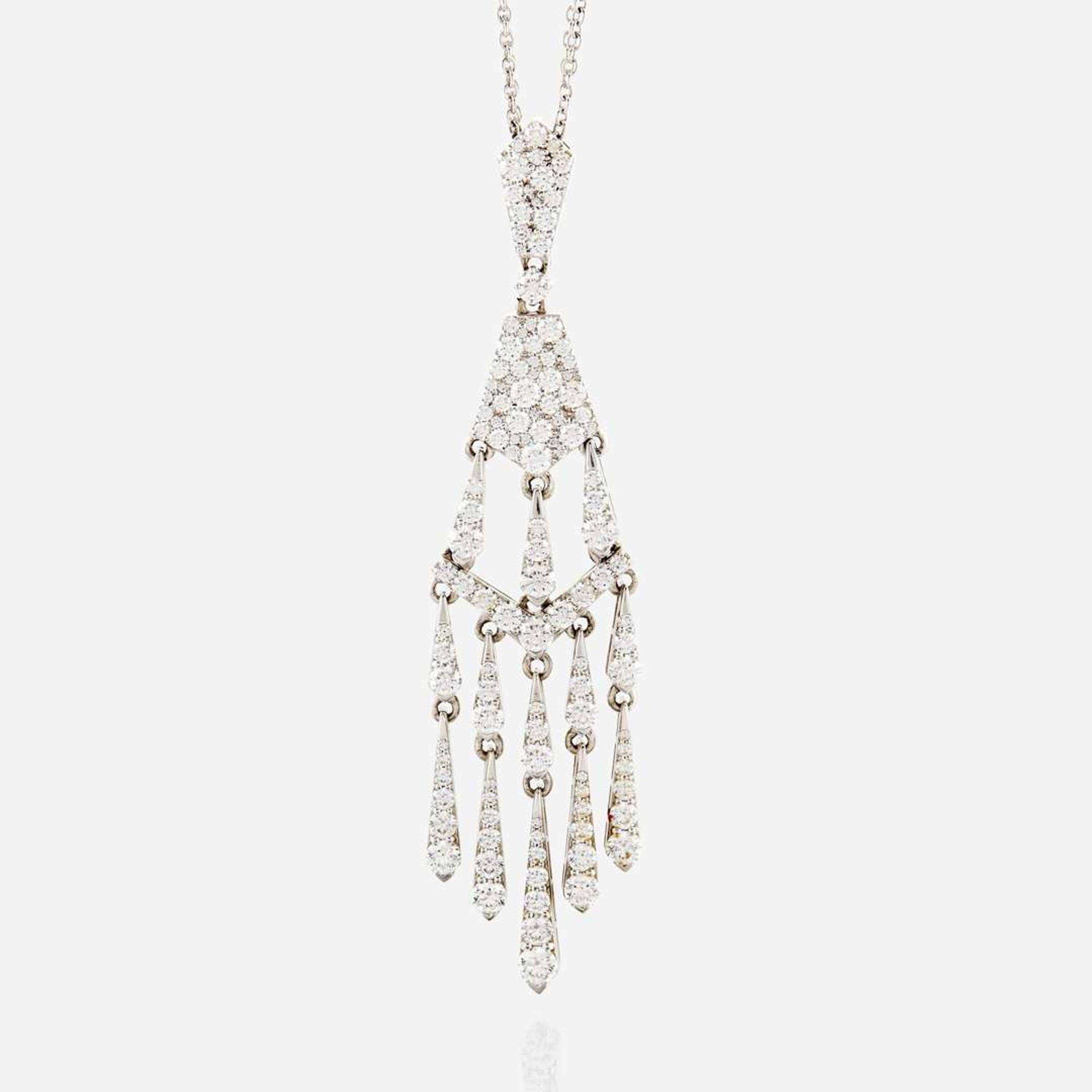 A diamond and white gold necklace, Hearts on Fire Triplicity