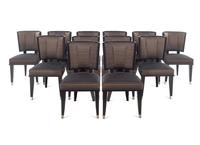 A Set of Twelve Mattaliano Art Deco Style Dining Chairs