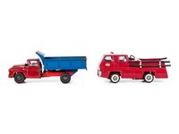 Three Pressed Steel and Tin Truck Toys