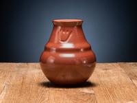 Redware Pottery Jar, with Bear Paw