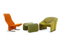Concorde Lounge Chair and Model 598 Lounge Chair, together with an Olivier Mourgue Ottoman, Artifort, France / Netherlands