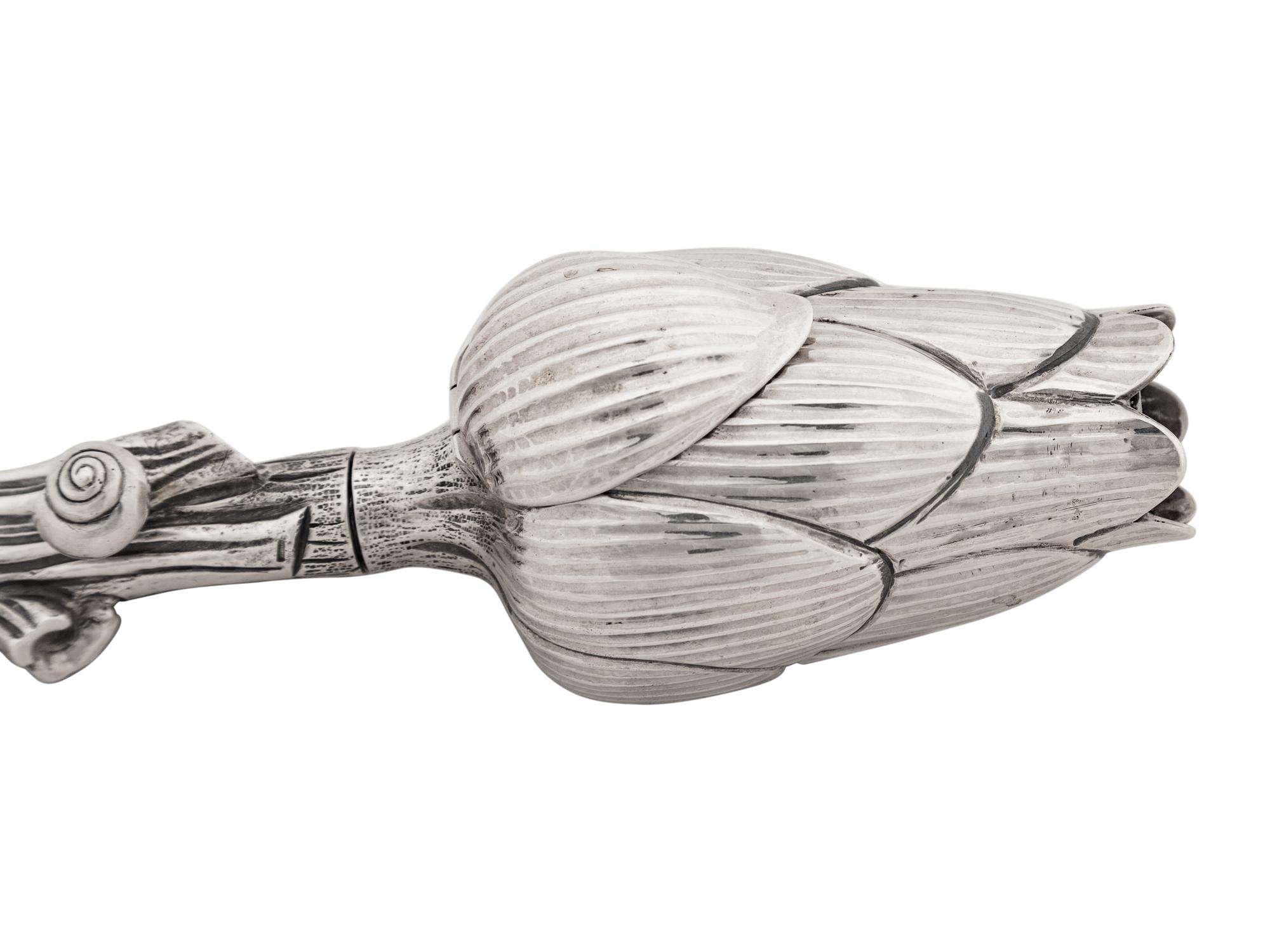 An Italian Silver Artichoke-Form Pepper Mill