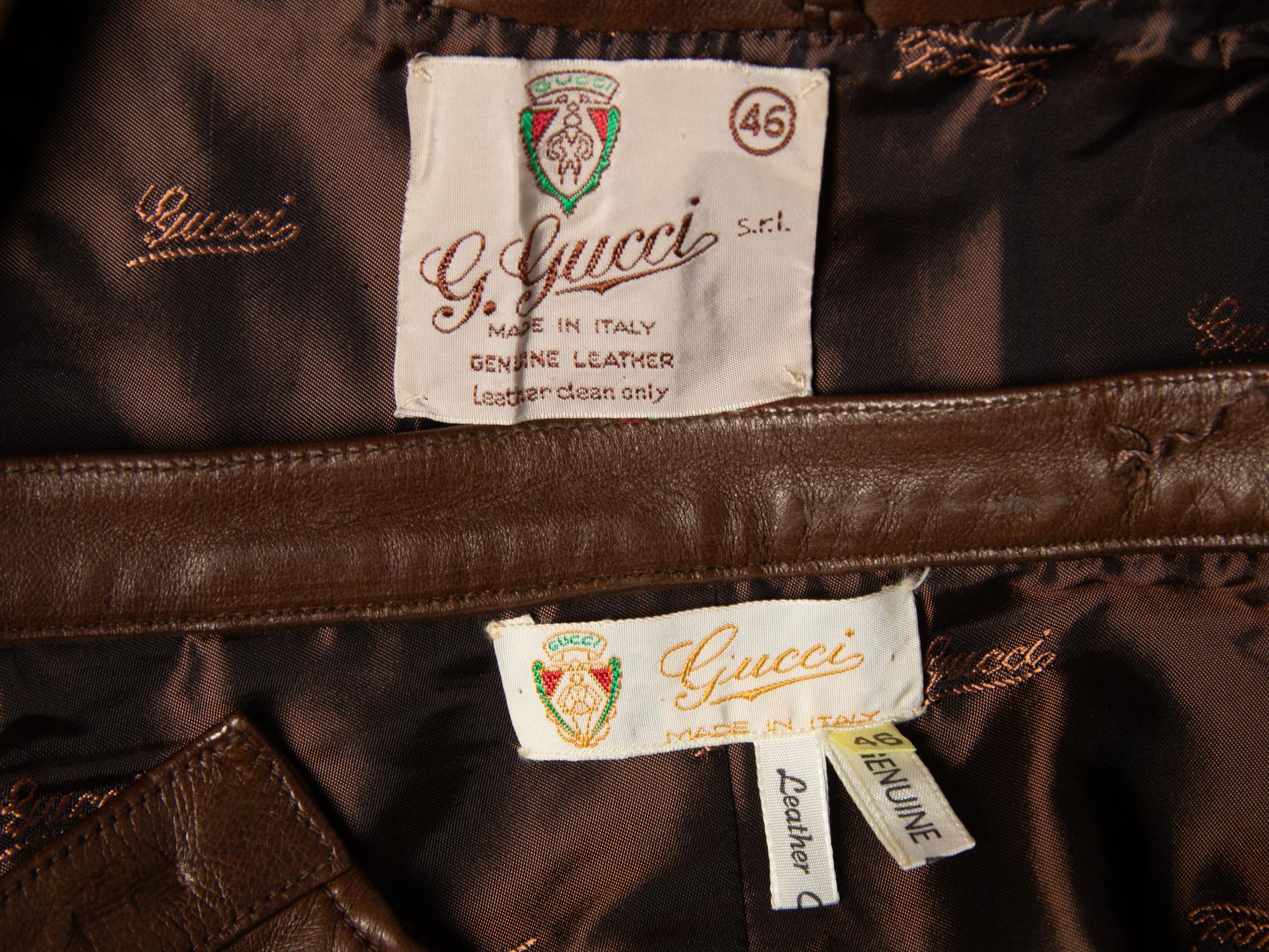 Gucci, Leather Jacket & Skirt