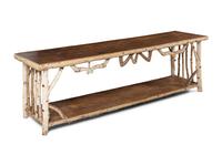 An Adirondack Style Birch and Oak Console Table