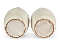 A Pair of Cream Glazed Earthenware Vases