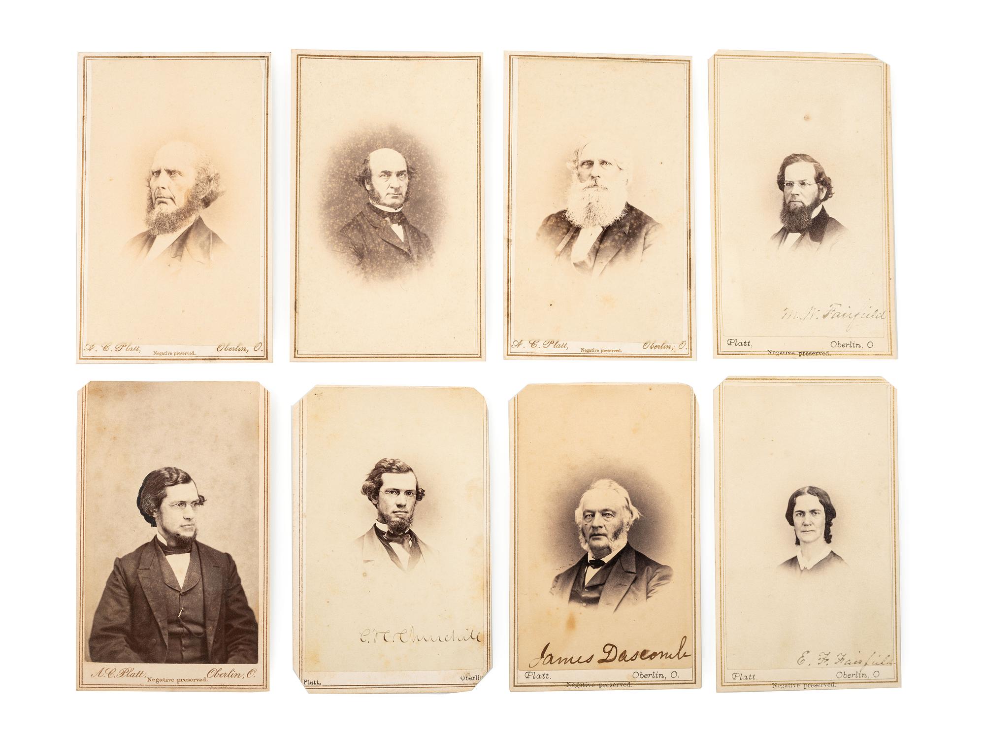 [ABOLITIONISTS] -- [EDUCATION]. CDV album containing portraits of Oberlin College instructors and administrators, from Oberlin College, Ohio.