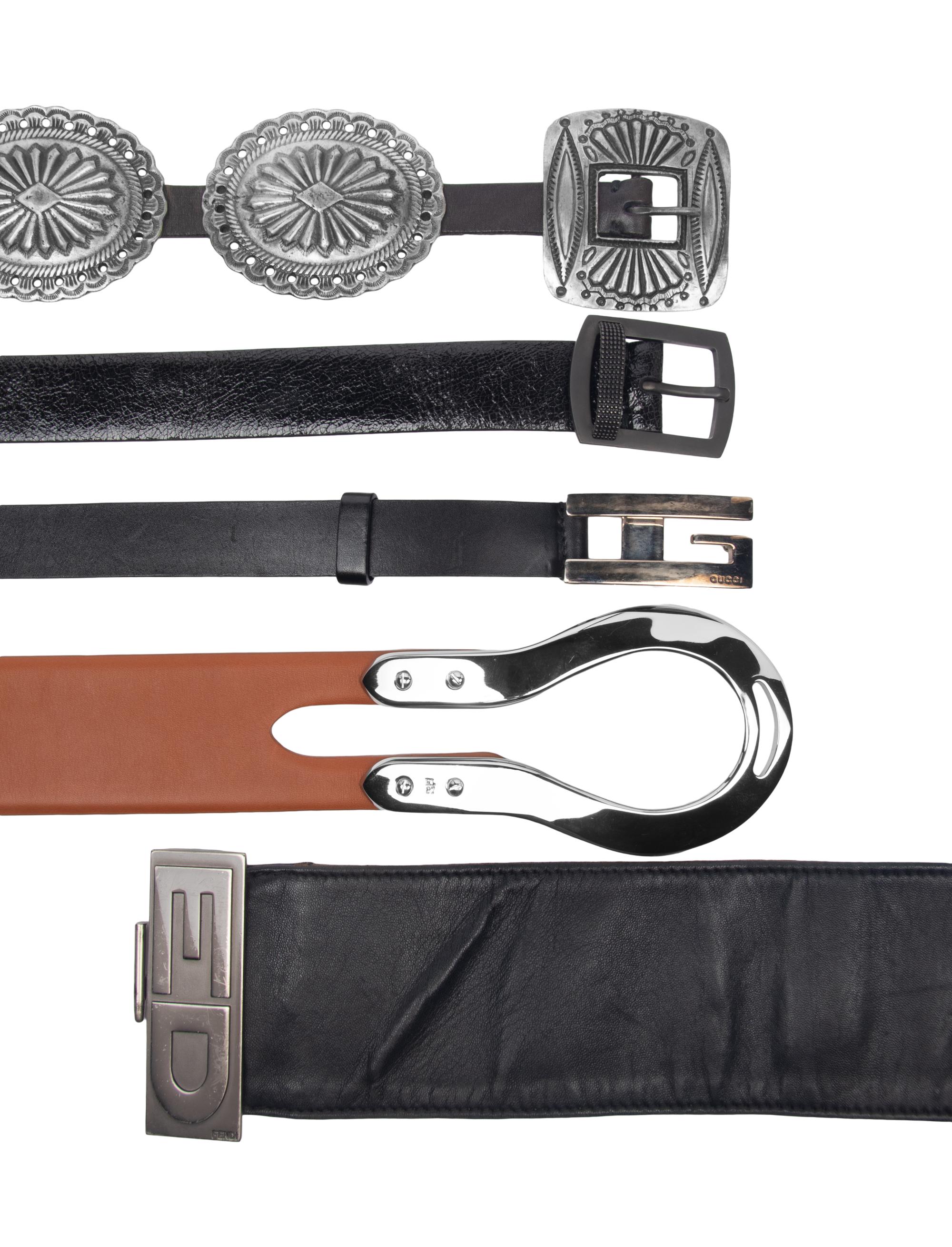 Five Designer Belts, Brunello Cucinelli, Fendi and Others
