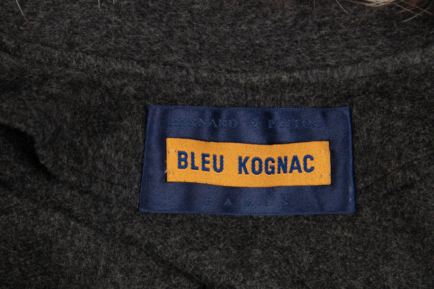 Two Bleu Kognac Fur Trimmed Capes