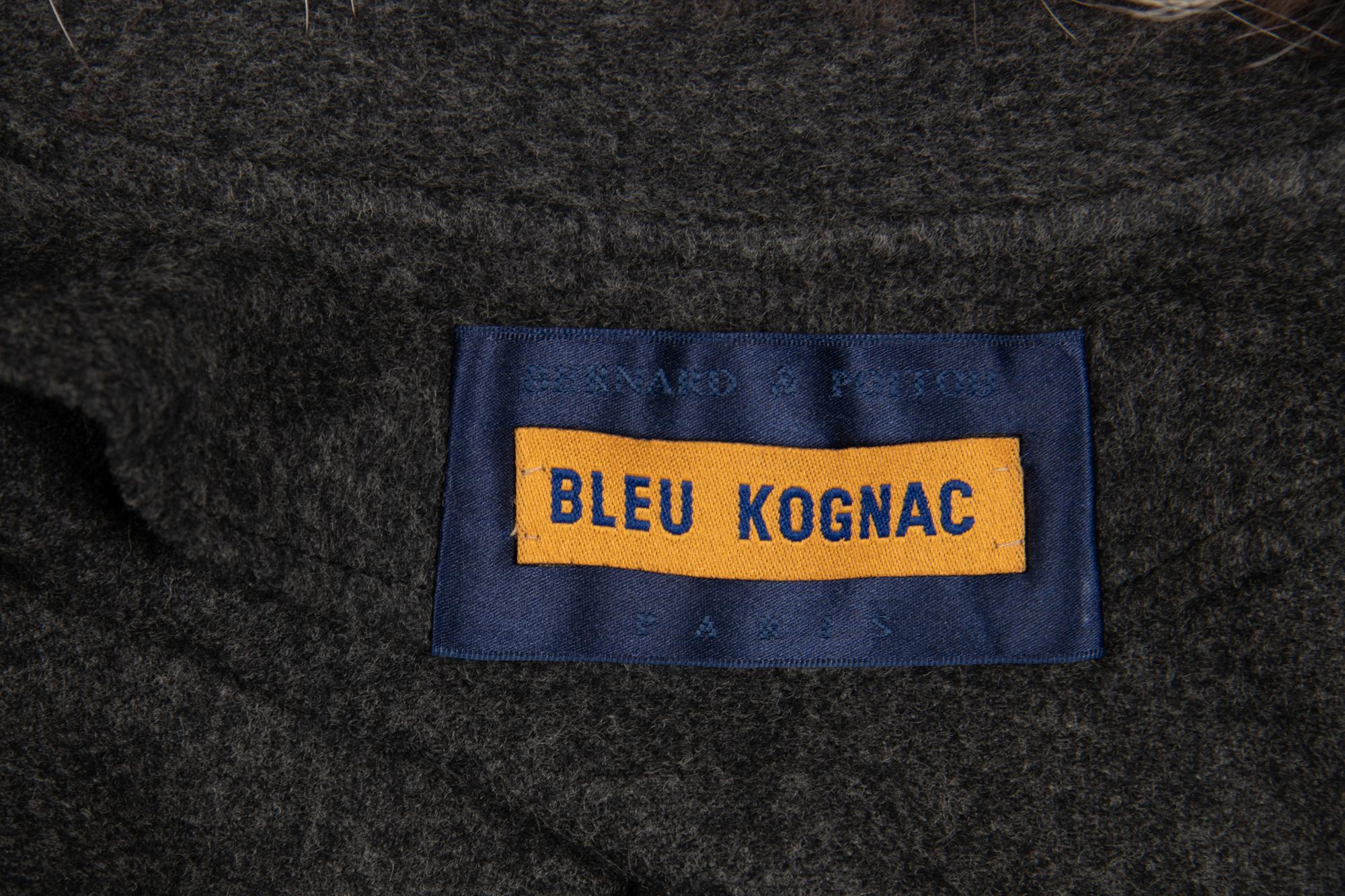 Two Bleu Kognac Fur Trimmed Capes