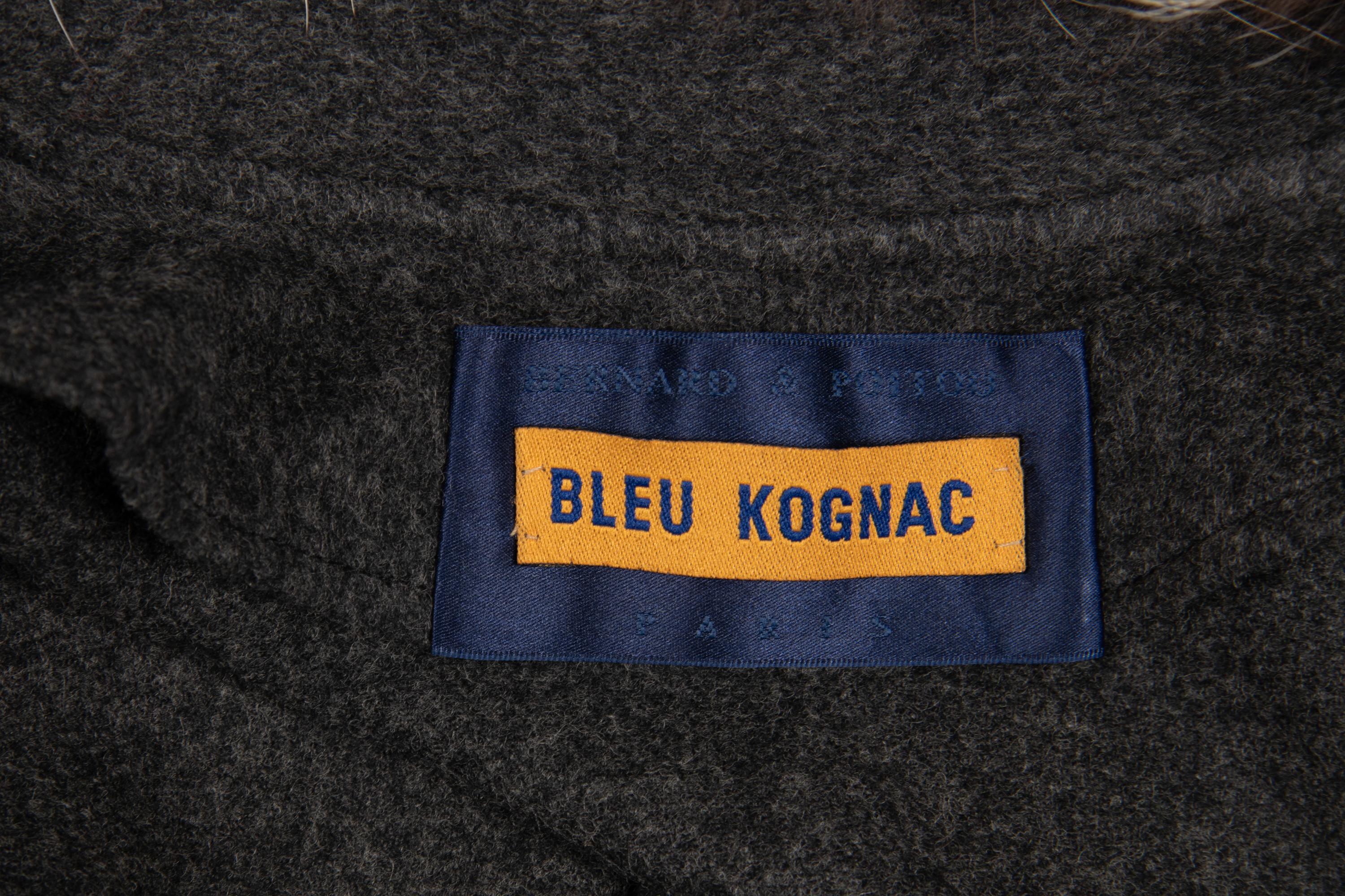 Two Bleu Kognac Fur Trimmed Capes