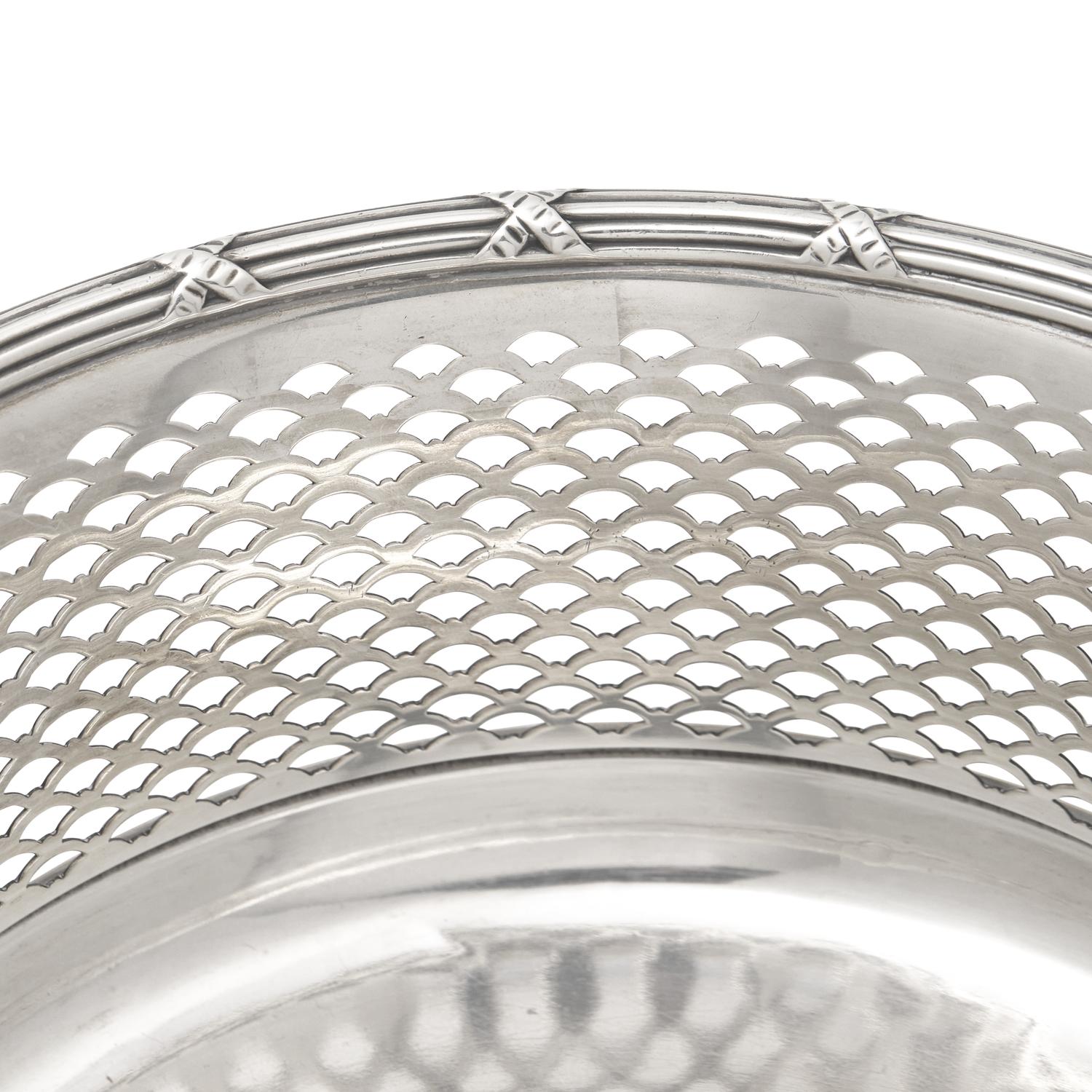 An American Pierced Silver Bread Basket
