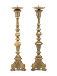 A Pair of Brass Pricket Sticks