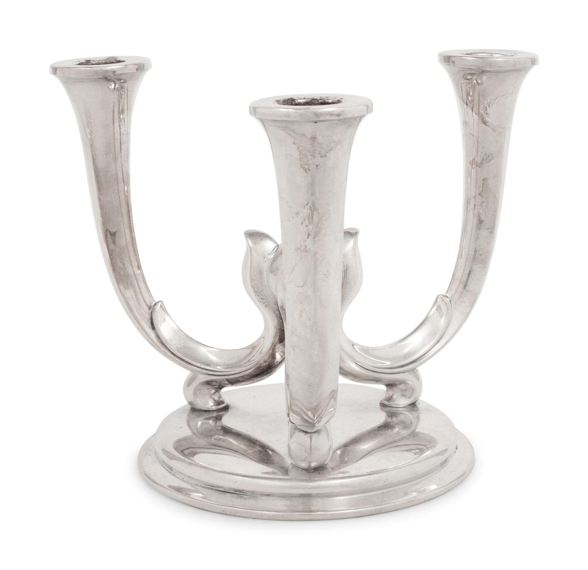 A WMF Silver-Plate Three-Light Candelabrum