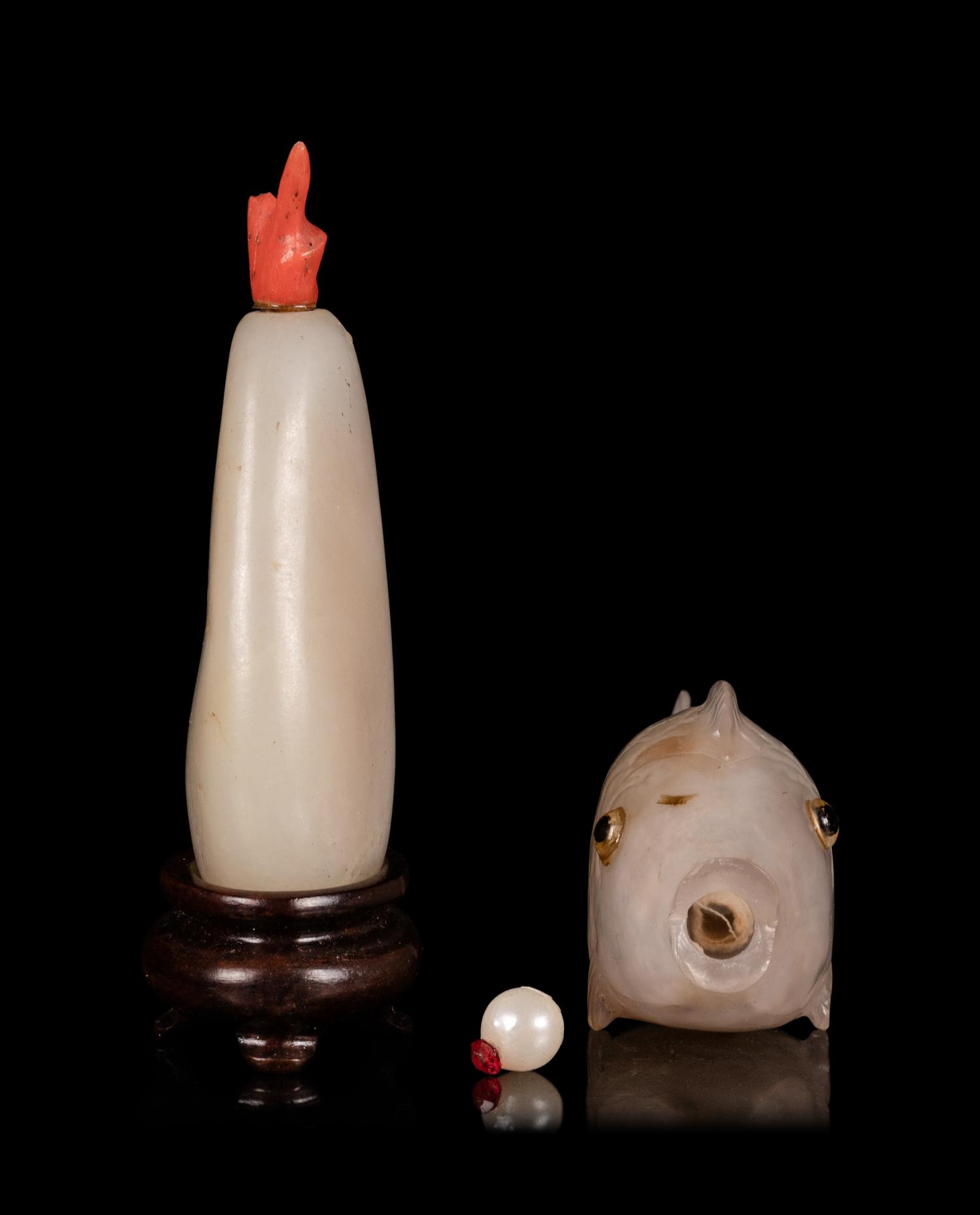 Two Chinese Precious Stone Snuff Bottles