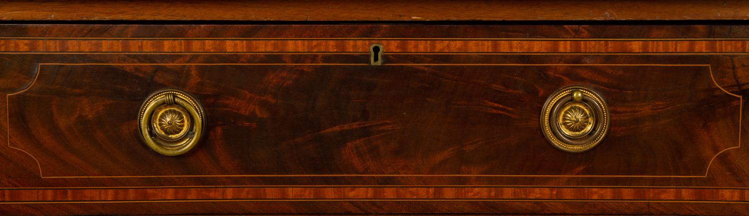 A George III Inlaid Mahogany Sideboard with Brass Gallery — LATE 18TH/EARLY 19TH CENTURY