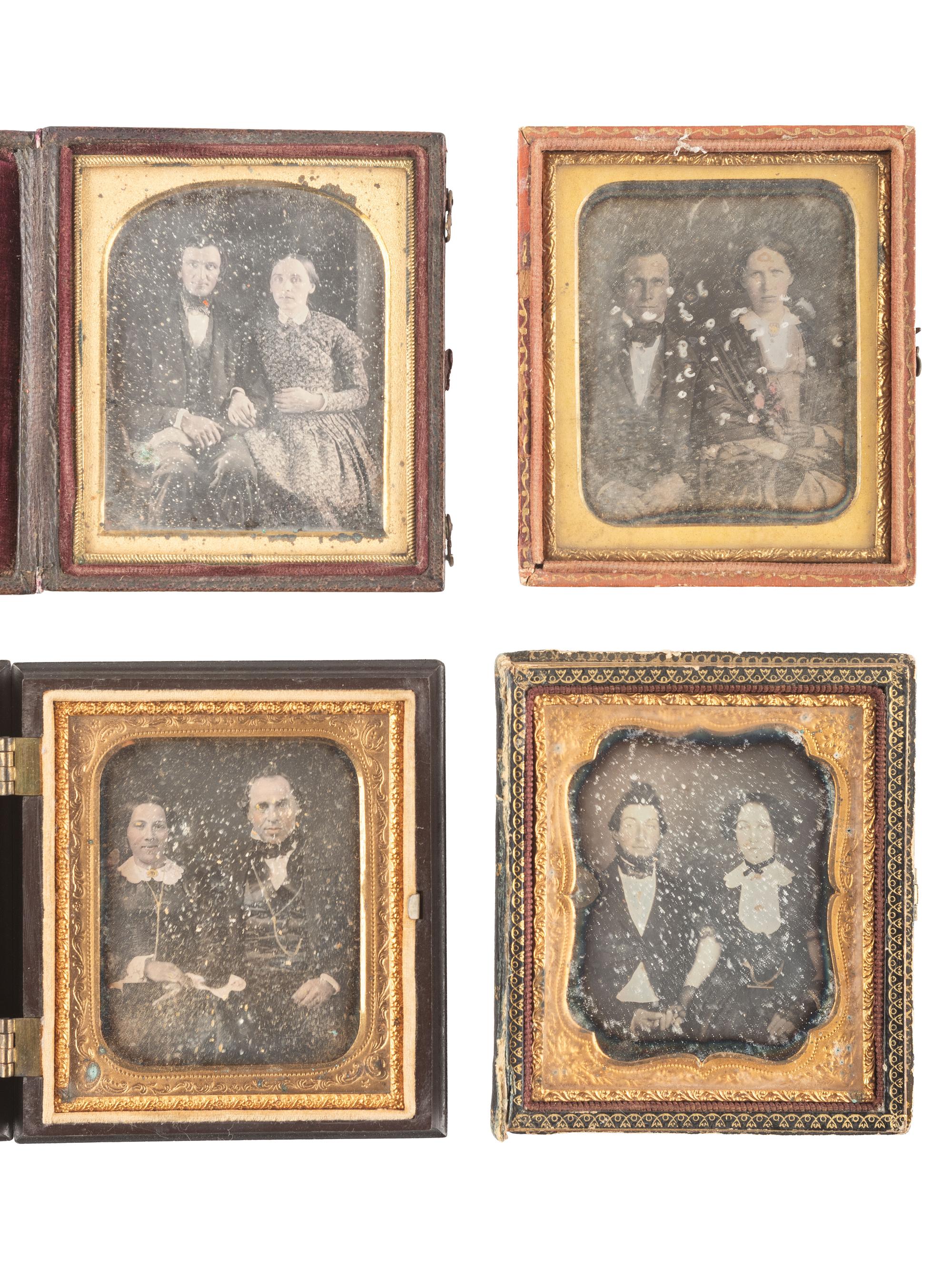 [EARLY PHOTOGRAPHY]. 20 sixth plate daguerreotype portraits of couples.