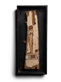 An Egyptian Painted Wood Sarcophagus Fragment