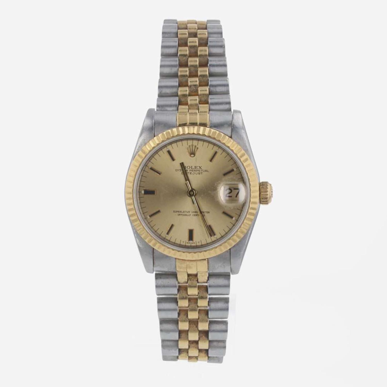 Two-Tone Oyster Perpetual Rolex with Champagne Dial
