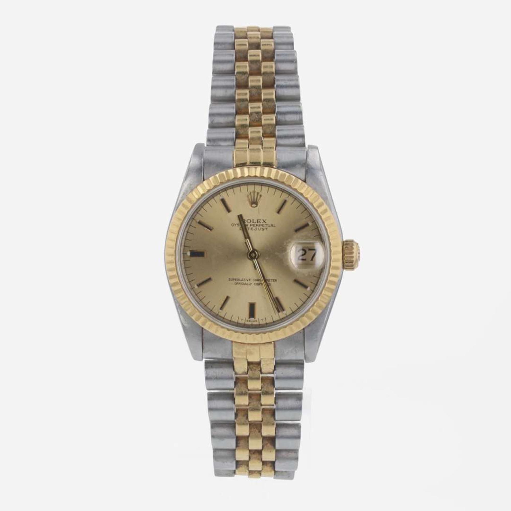 Two-Tone Oyster Perpetual Rolex with Champagne Dial