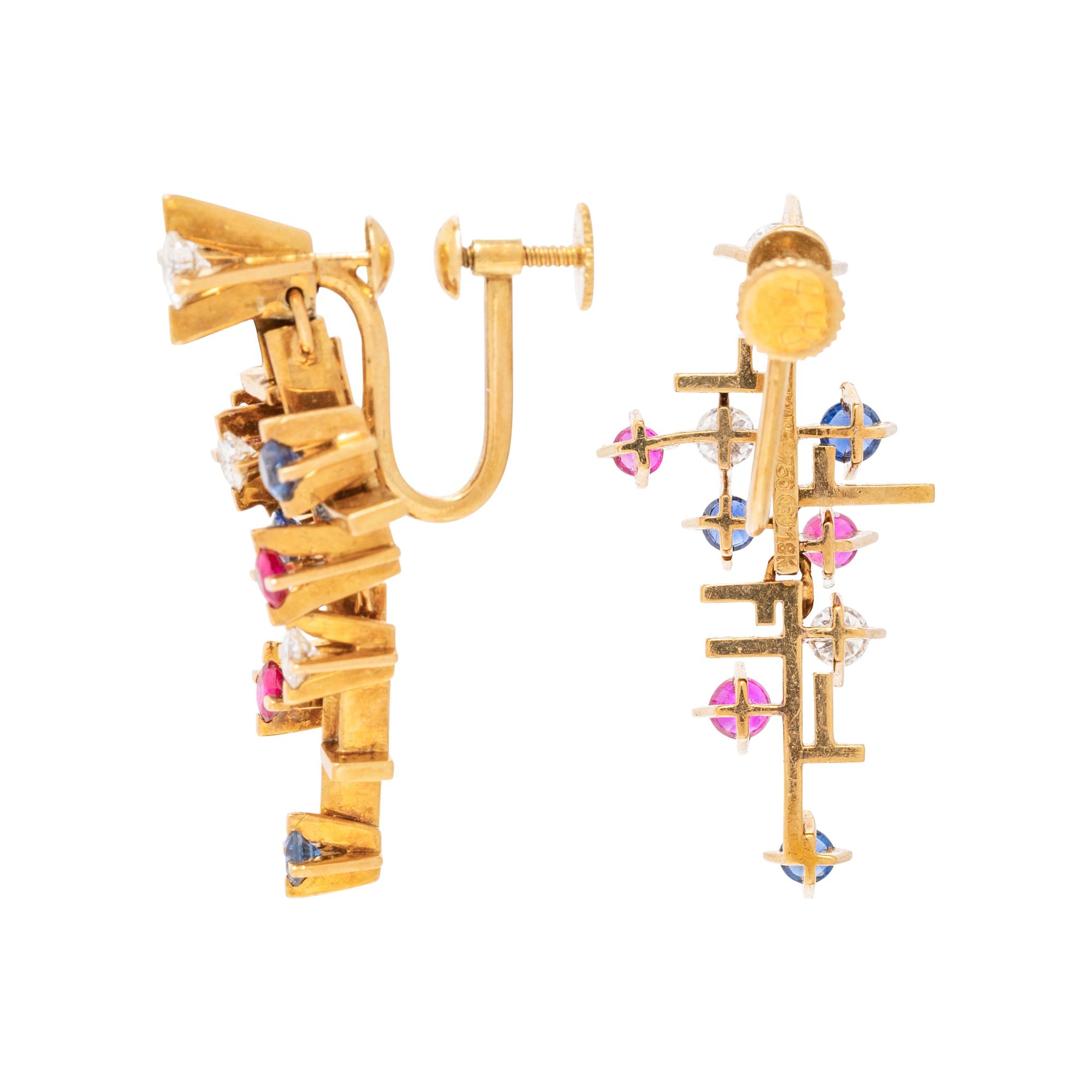 MODERNIST, YELLOW GOLD, DIAMOND AND MULTIGEM SET