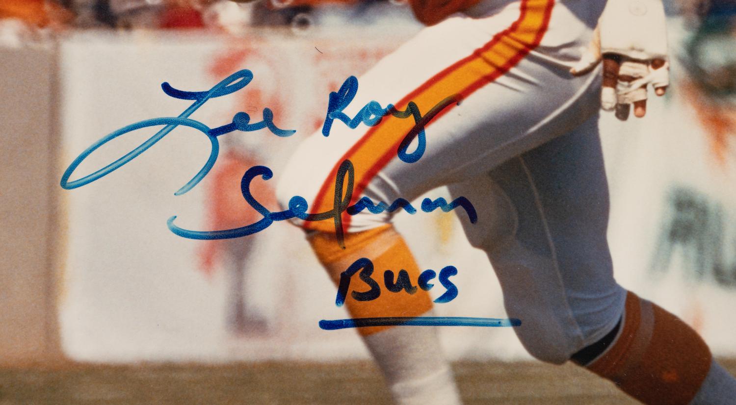 A Vintage 1970-80s Tampa Bay Buccaneers Game Issued "Creamsicle" Football Jersey and Group of Signed Autograph Items,