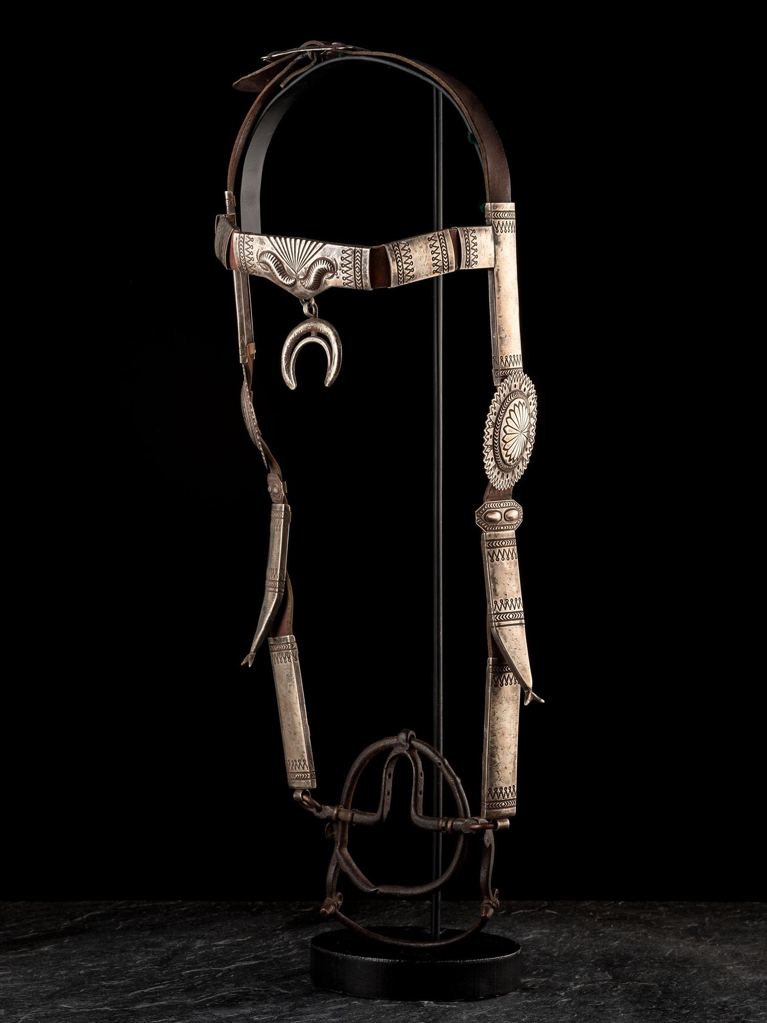 Navajo Silver Headstall, with Ring Bit