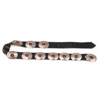 Navajo Silver and Coral Shadow Box Concha Belt