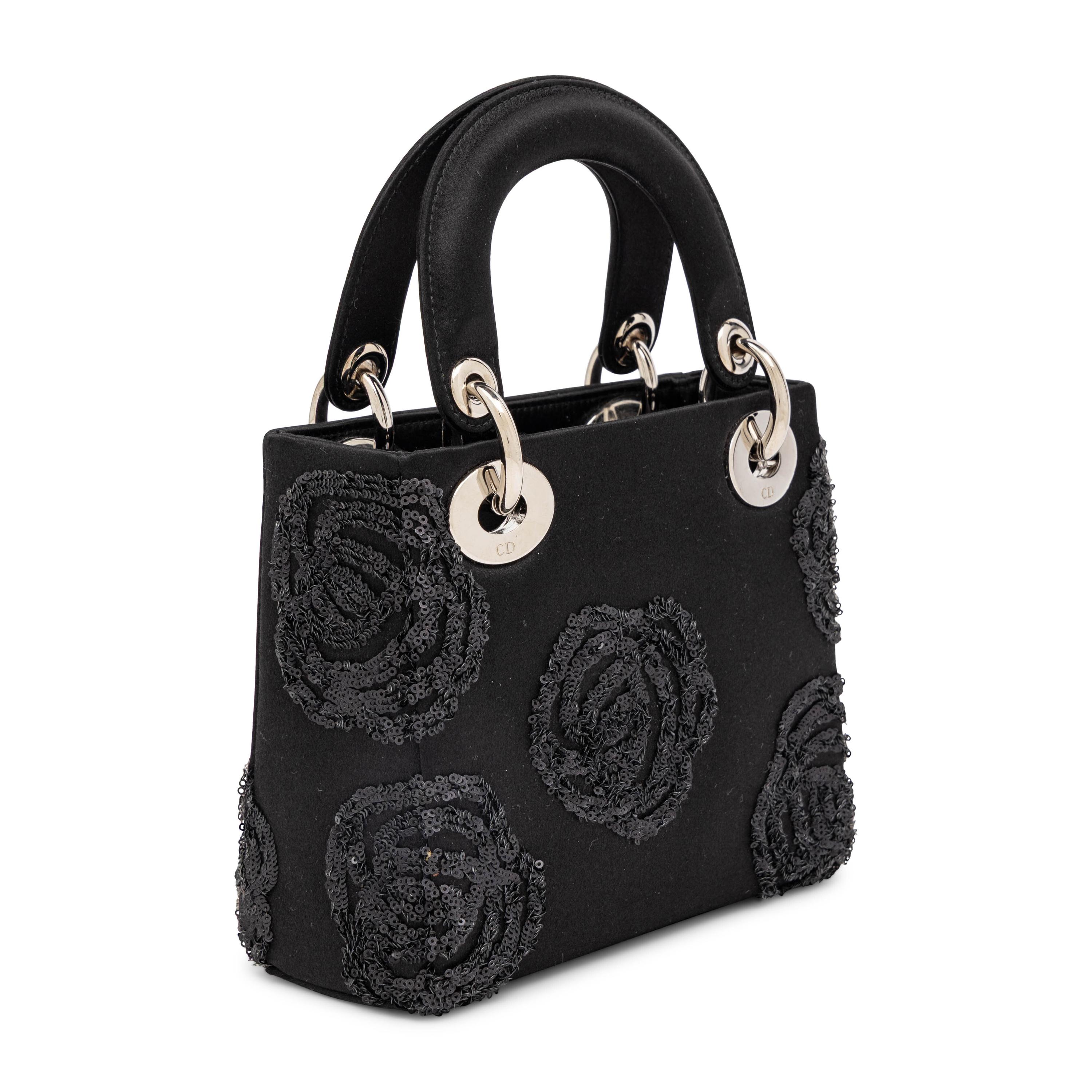 Christian Dior, Mini Lady Dior in Sequin-Embellished Black Satin