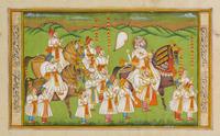 Three Indian Miniature Paintings Largest 11 5/8 x 6 3/4 inches.