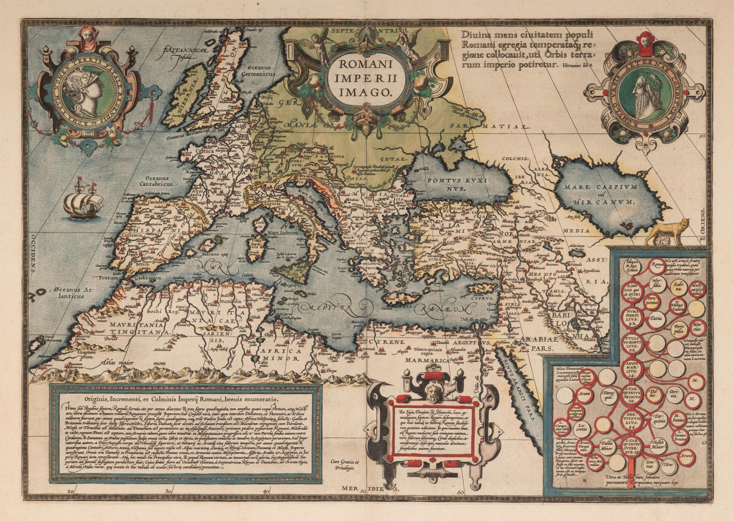 [MAP]. ORTELIUS, Abraham (1527-1598). Romani Imperii Imago . Antwerp, 1592.