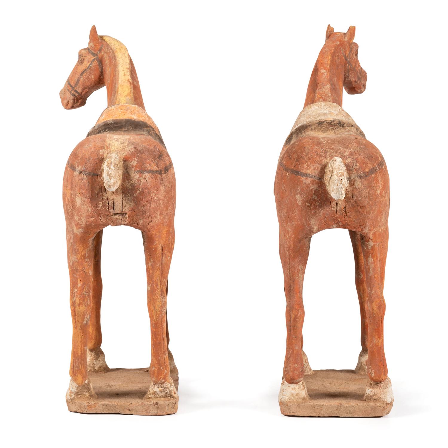 A Pair of Chinese Terracotta Horses