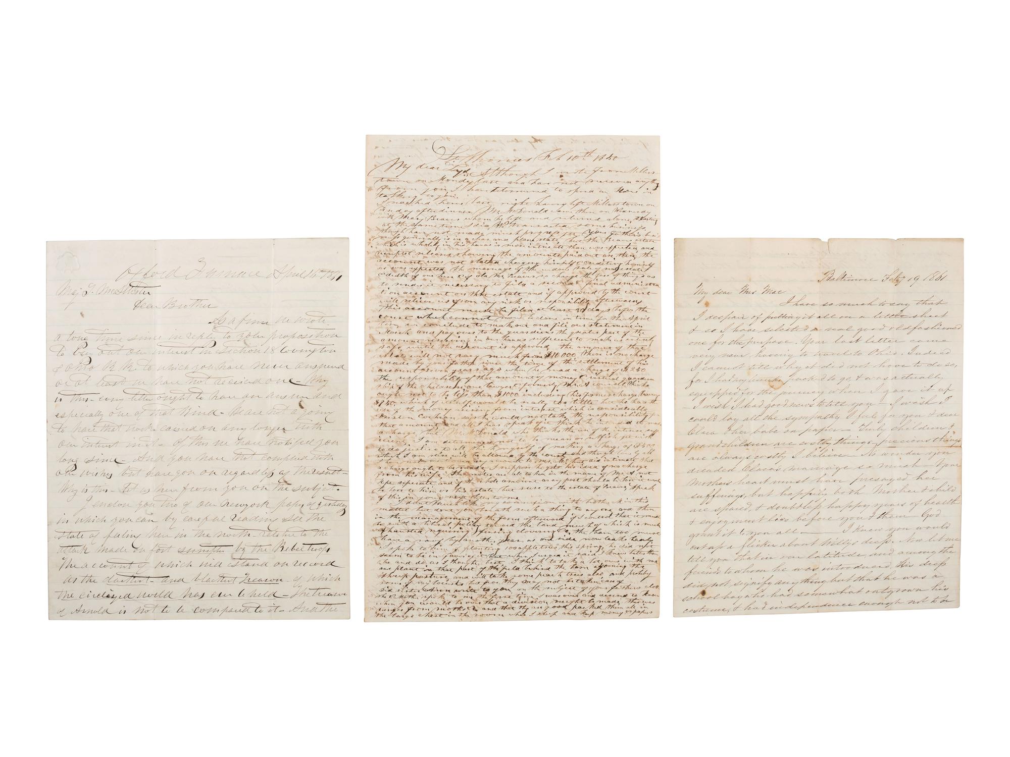 [CIVIL WAR] -- [RAILROAD]. The McAllister family archive, including papers of Captain Thompson McAllister, 27th Virginia Infantry, and his Union family members.