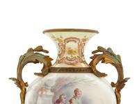 A Gilt Bronze Mounted Sèvres Style Porcelain Urn