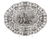 A German Hanau Silver Bowl, George Roth & Co., Circa 1900, of oval form with figural and pierced foliate decoration.