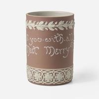 A Wedgwood Harry Barnard (1862-1933) Designed Lilac Dip Jasper Motto Mug UK, circa 1900