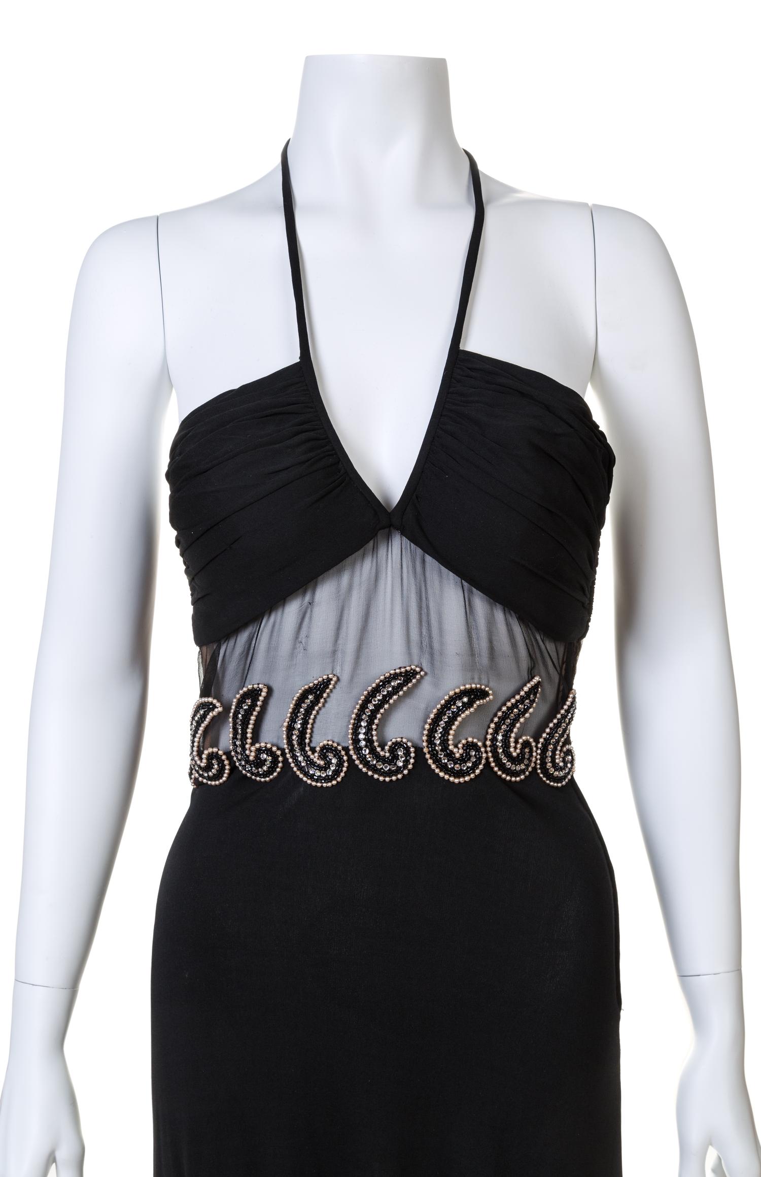 A Galanos for Amelia Gray 1960s Black Halter Gown, No size.