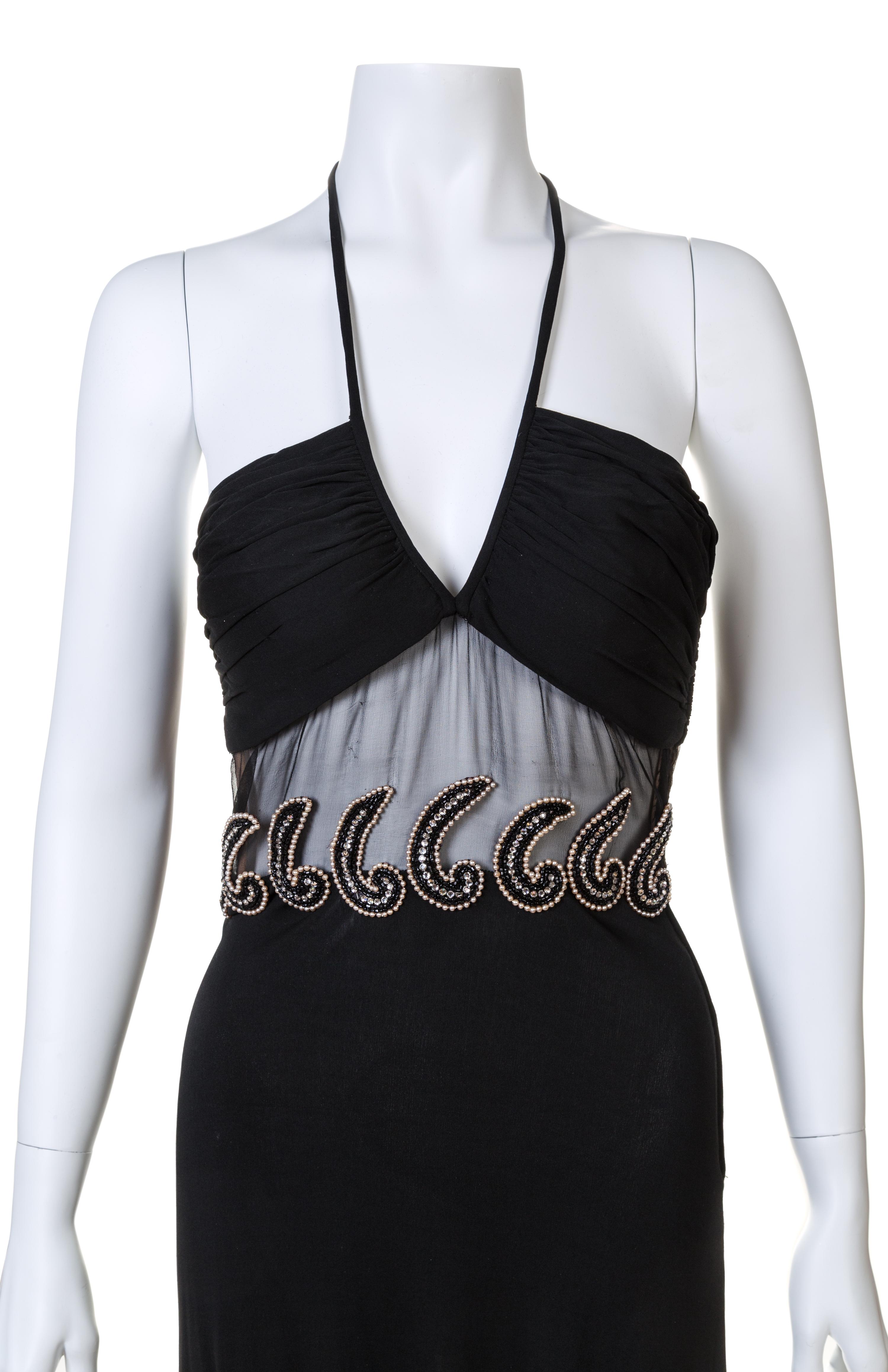 A Galanos for Amelia Gray 1960s Black Halter Gown, No size.
