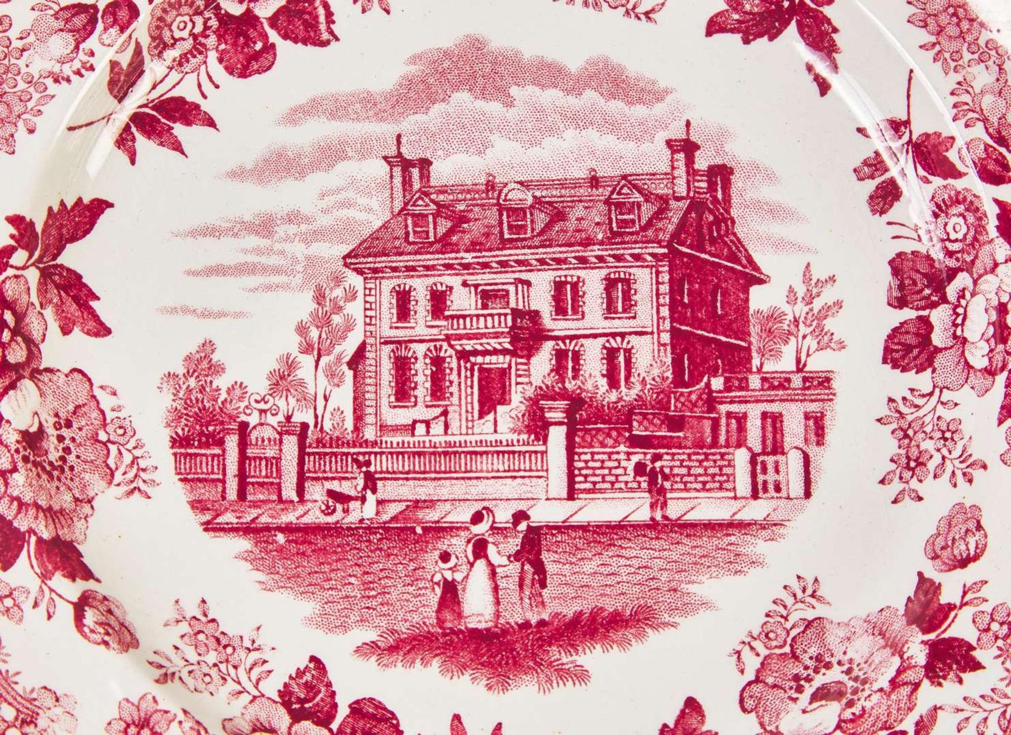 A collection of nine Staffordshire Historical Blue and transfer-printed tablewares; J.& J. Jackson, Burslem, T. Godwin, Burslem, Wedgwood, England, and others, first third 19th century and later