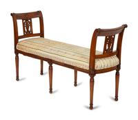 A Empire Style Carved Beechwood Window Bench