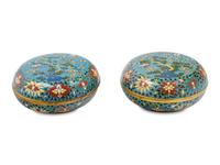 A Pair of Chinese Export Cloisonné Enamel Covered Boxes