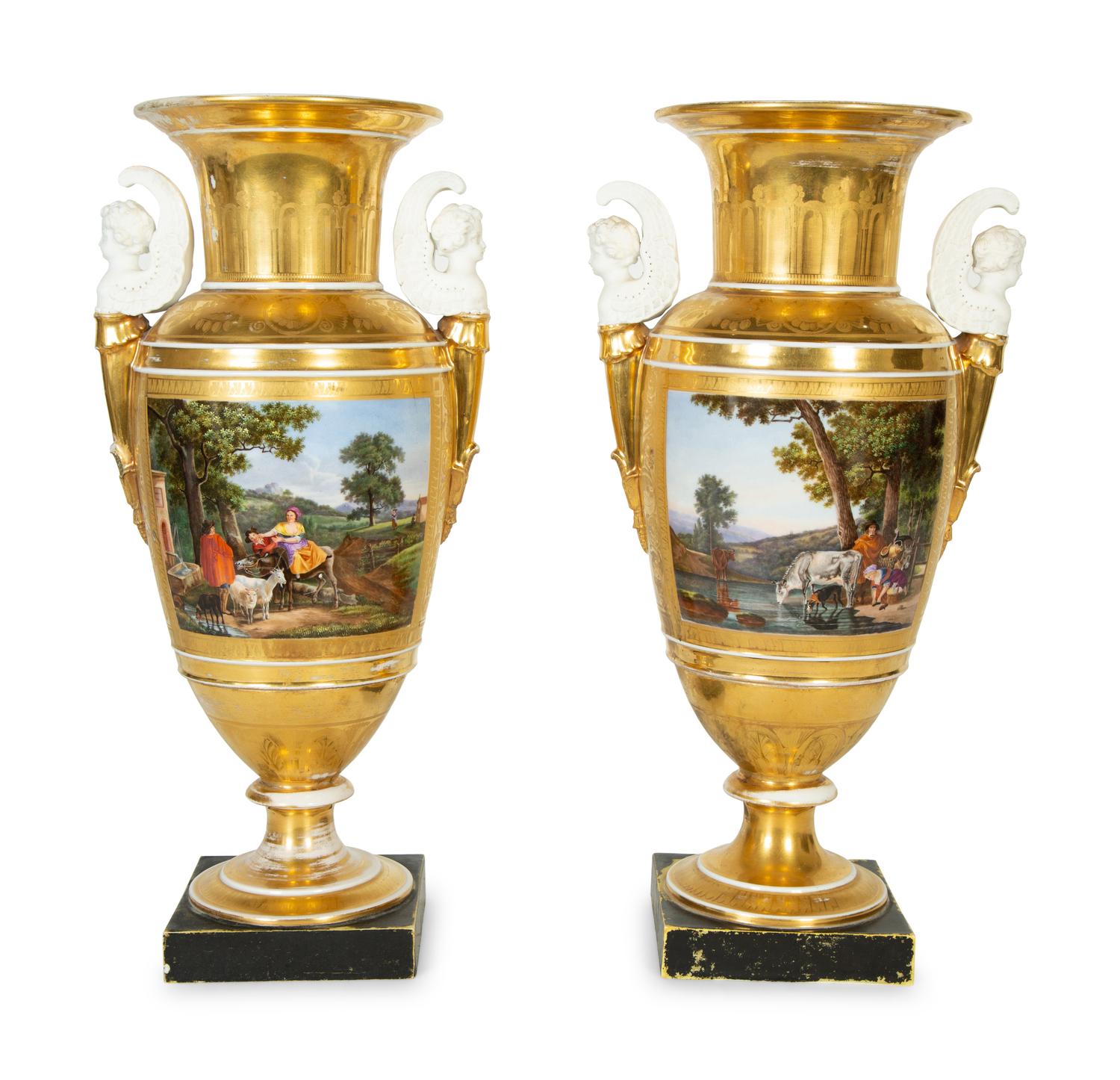 A Pair of Paris Porcelain Vases