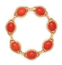 YELLOW GOLD AND CORAL BRACELET
