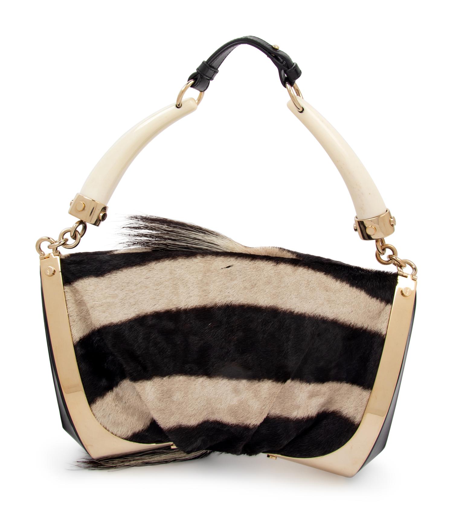 Yves Saint Laurent Mombasa Zebra and Horn Handbag, 2002