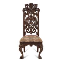 A Renaissance Style Carved Walnut Side Chair