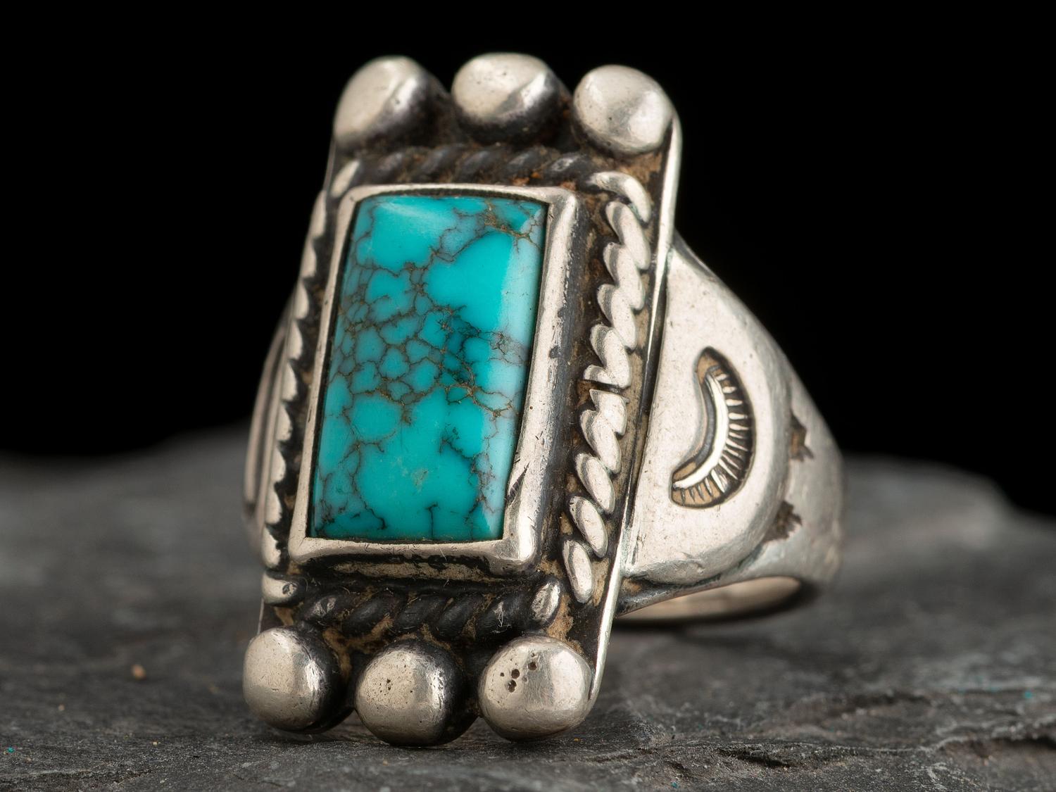 Silver and Lone Mountain Turquoise Ring